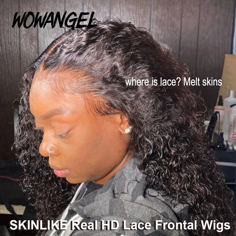 34inch 13x6 HD Lace Front Wigs Water Wave Wig HD Lace Front Human Hair Wigs Curly Wigs Melt Skins Pre Plucked Glueless For Woman