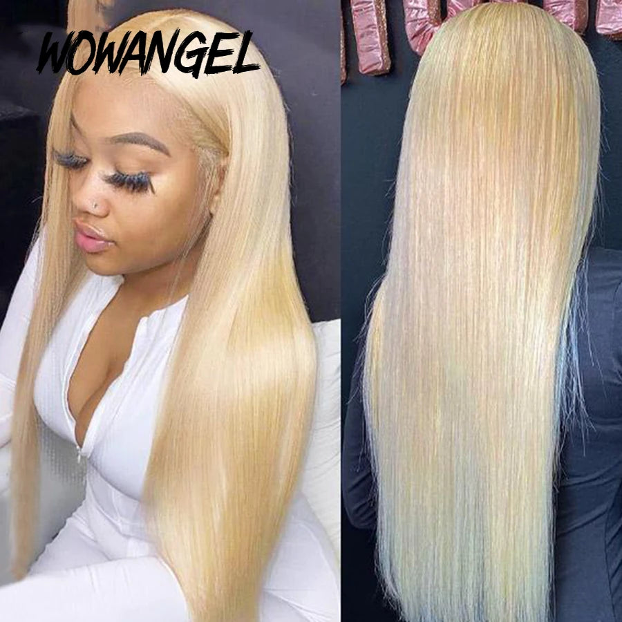 Wow Angel 613 HD Lace Frontal Wig 13X6 Full Lace Front Straight Wig Human Hair Wig Pre Plucked Natural Scalp For Woman Glueless