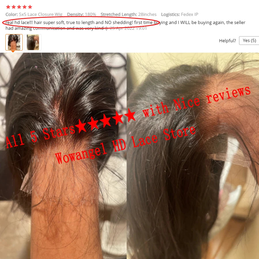13x6 HD Full Lace Frontal Wigs 250% Invisible HD Lace Front Human Hair Wigs  Straight Melt Skins Pre Plucked Brazilian Hair Wig