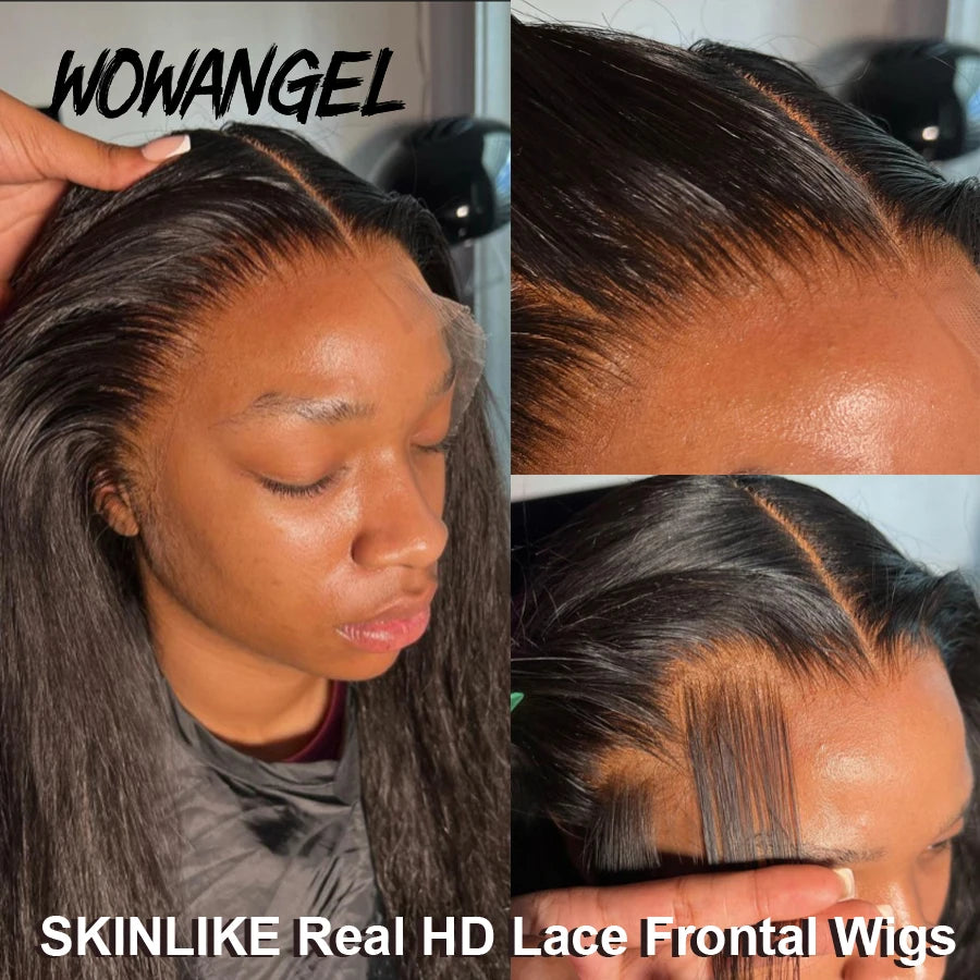 36inch 13x6 HD Lace Frontal Wigs Straight Invisible HD Lace Melt Skins Silk Natural Scalp 5x5 Lace Closure Wigs Human Hair Wigs