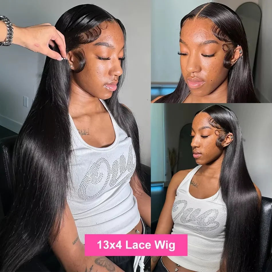 300% Density 36 Inch Bone Straight Vietnamese Human Hair Wig For Women 13x4 Hd Transparent Lace Frontal Wig Remy Hair Preplucked