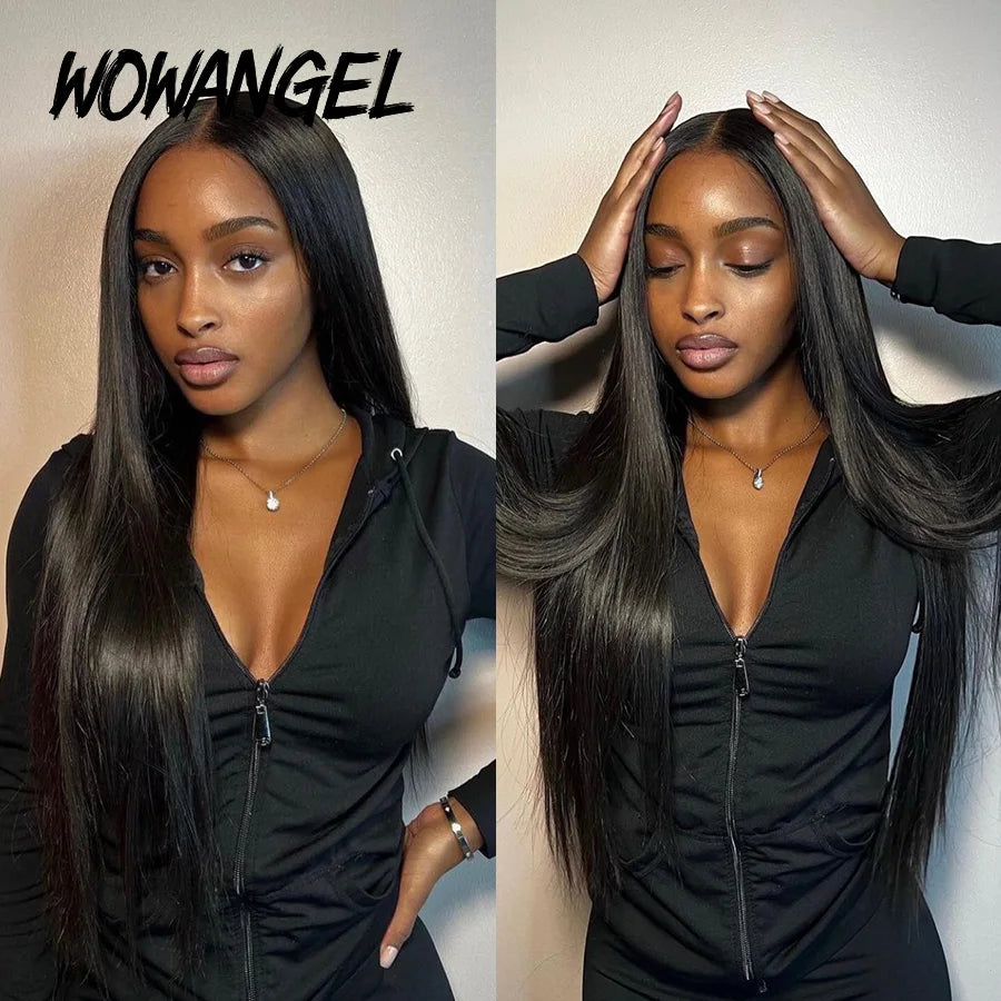 250% Real HD Lace Closure Wig 7X7/6X6/5X5 Closure Wig Pre Plucked Glueless 100% Human Hair Bone Straight Natural Wig For Woman