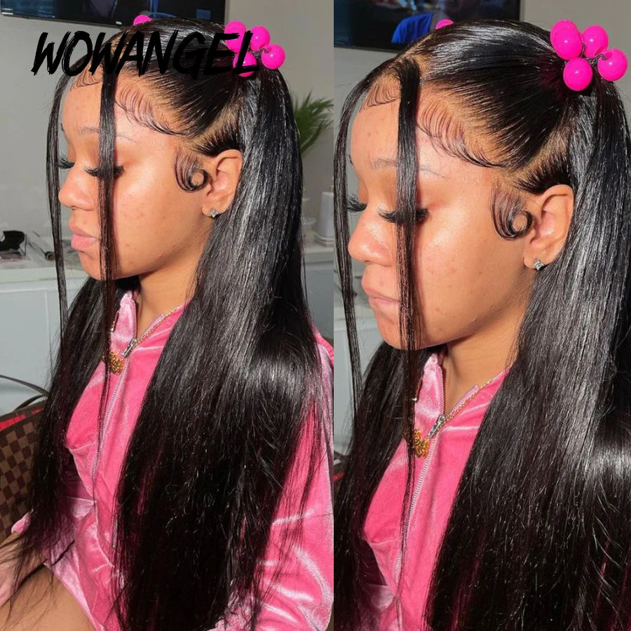 36inch 13x6 HD Lace Frontal Wigs Straight Invisible HD Lace Melt Skins Silk Natural Scalp 5x5 Lace Closure Wigs Human Hair Wigs