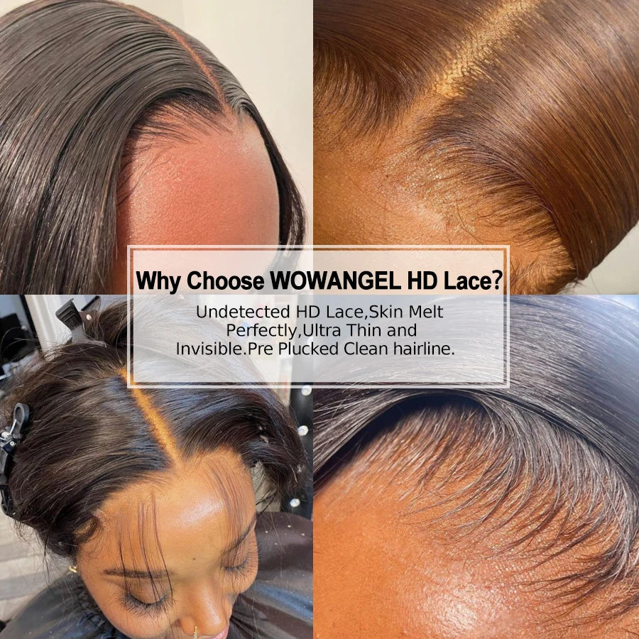 36inch 13x6 HD Lace Frontal Wigs Straight Invisible HD Lace Melt Skins Silk Natural Scalp 5x5 Lace Closure Wigs Human Hair Wigs