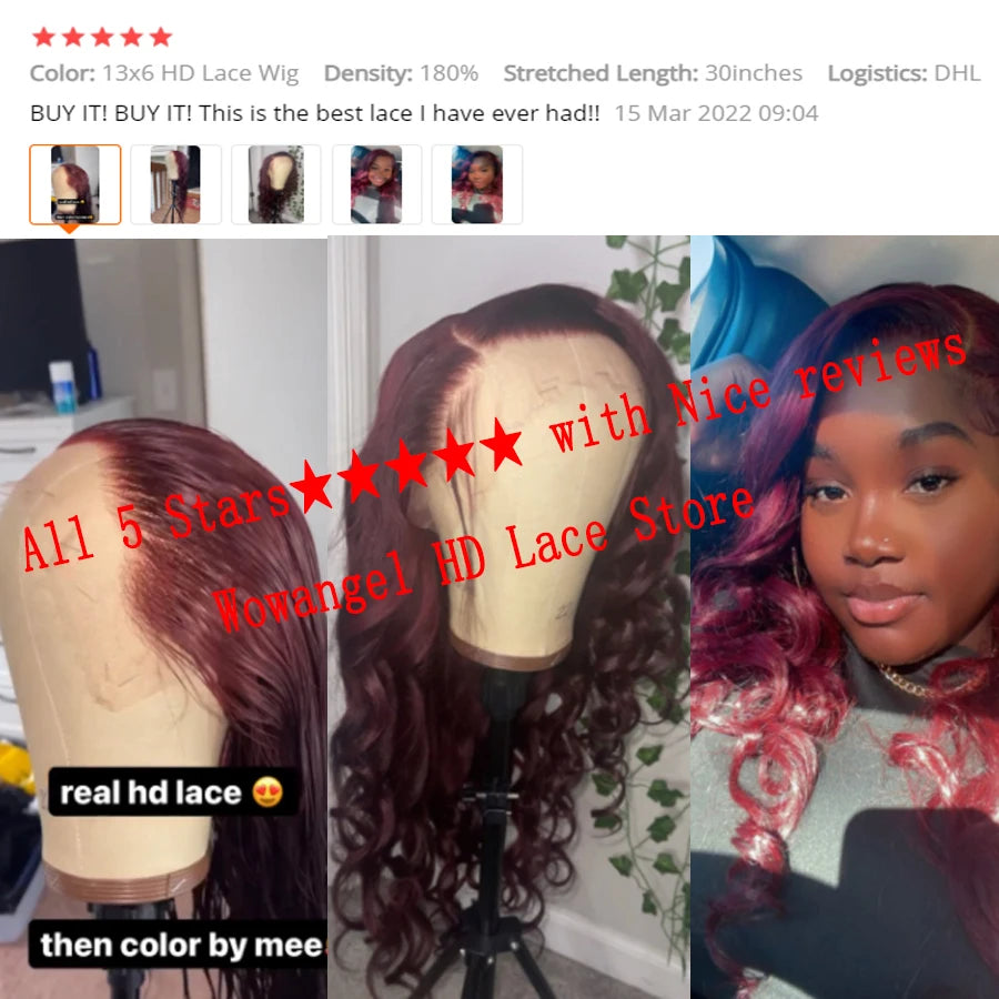 13x6 HD Full Lace Frontal Wigs 250% Invisible HD Lace Front Human Hair Wigs  Straight Melt Skins Pre Plucked Brazilian Hair Wig