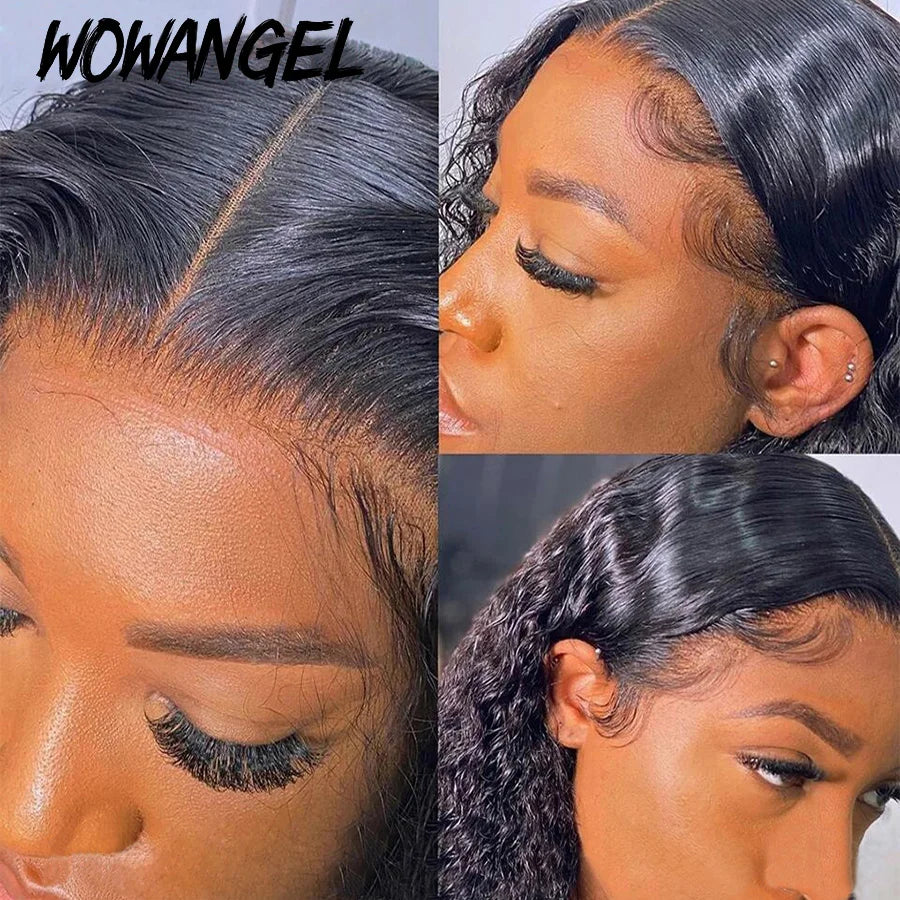34inch 13x6 HD Lace Front Wigs Water Wave Wig HD Lace Front Human Hair Wigs Curly Wigs Melt Skins Pre Plucked Glueless For Woman