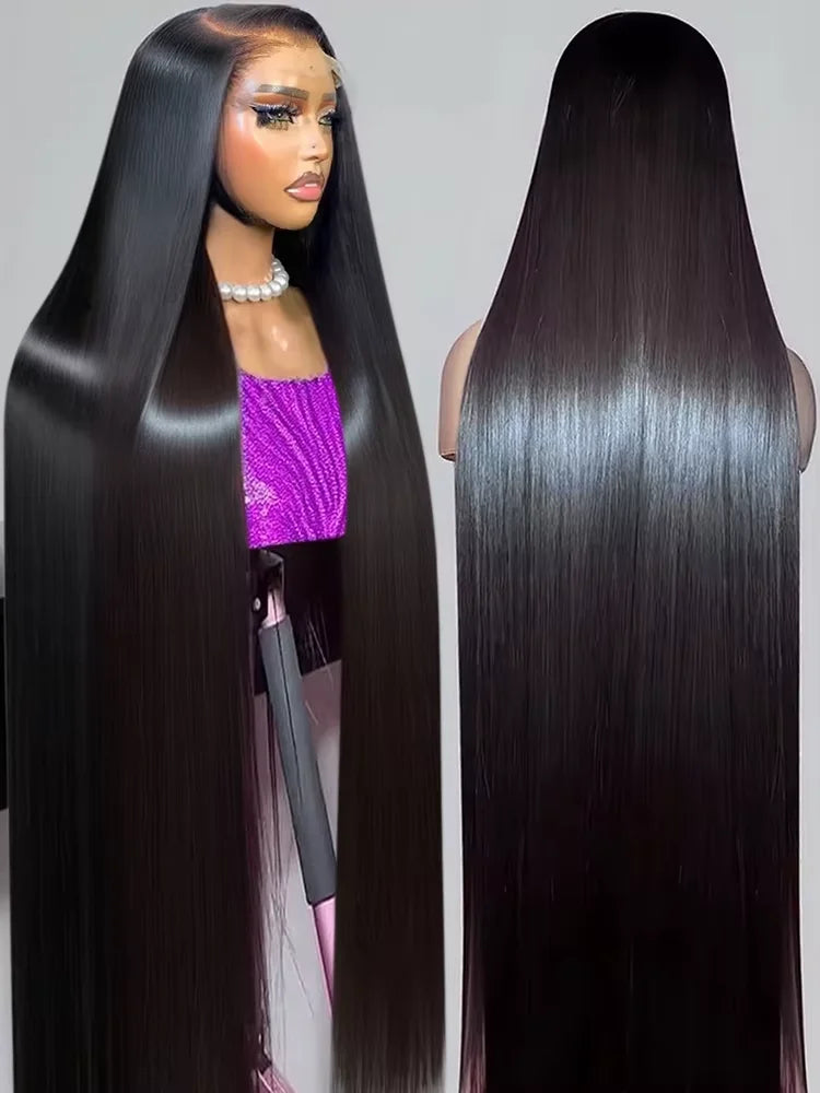 300% Density 36 Inch Bone Straight Vietnamese Human Hair Wig For Women 13x4 Hd Transparent Lace Frontal Wig Remy Hair Preplucked