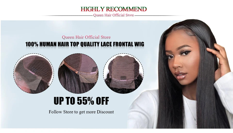 Queen Hair Bone Straight Real HD Lace Double Drawn FULL END Vietnamese Raw Hair Straight Pre Plucked Frontal Closure Wig