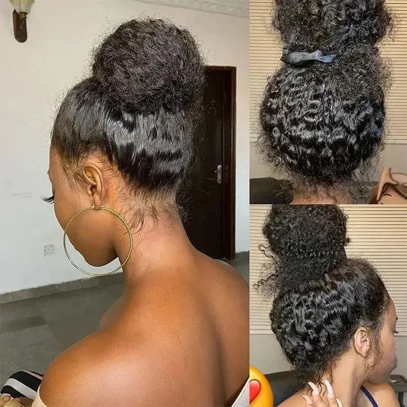 ISEE 360 Kinky Curly Wear Go Glueless Wig With Invisi Draw-strings Pre-Cut Lace Wear Go Wigs Pre-Bleached Knots  Human Hair Wig