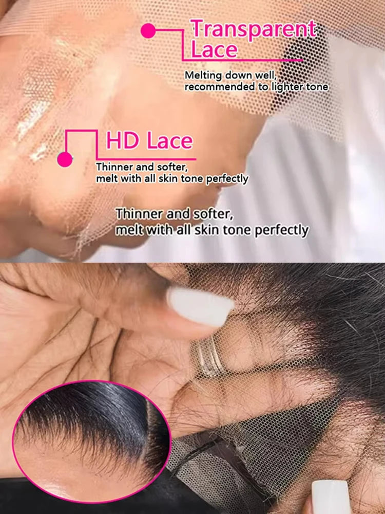 40 Inch Extra Long 250% Density Natural Black 13x6 HD Lace Frontal Bone Straight Silky Soft 13x4 Remy Human Hair Wigs Pre Plucked Hairline Bleached Knots Invisible Wear and Go 5x5 Glueless Closure Thick Full Ends