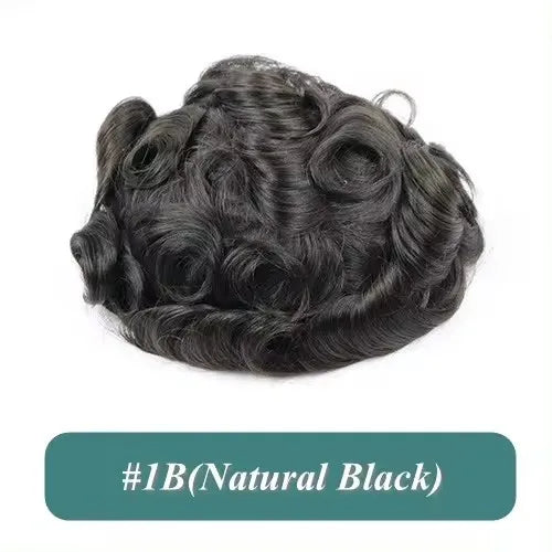 Natural Hairline 0.02mm Super Thin Skin 80-90%Density Invisible Men Toupee Light Brown Grey 1B80 Human Hair Capillary Prosthesis