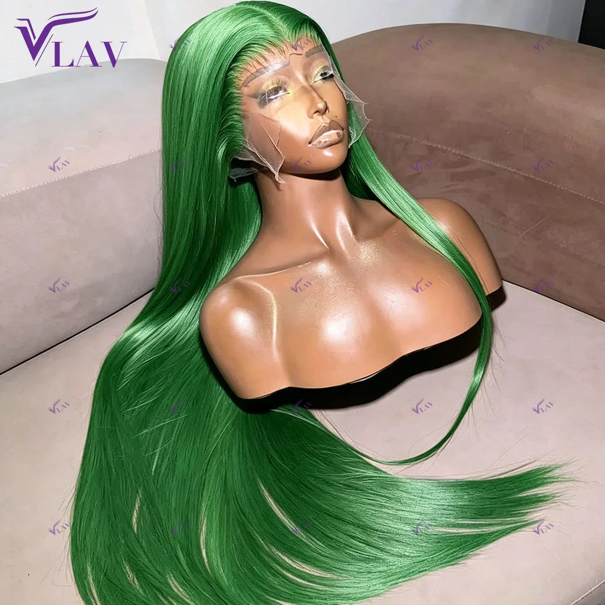 Green Color Silky Straight 13×4/13×6/360 HD Transparent Lace Frontal Wigs Preplucked For Women Glueless Wigs Human Hair