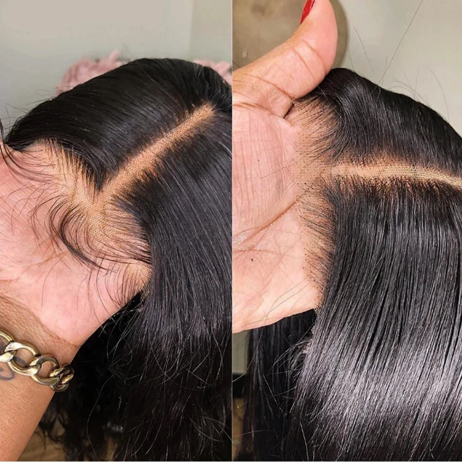 Ready To Wear Glueless Wigs Brazilian Bone Straight Short Bob Human Hair Wigs Pre Plucked 13x4 HD Transparent Lace Frontal Wig