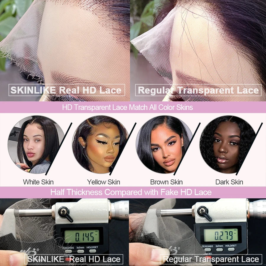 32 inch HD Lace Frontal With Bundles Deep Wave Human Hair 5x5/6x6/13x4/13x6 Brazilian Remy Hair Melt Skins Hair Weave Extension