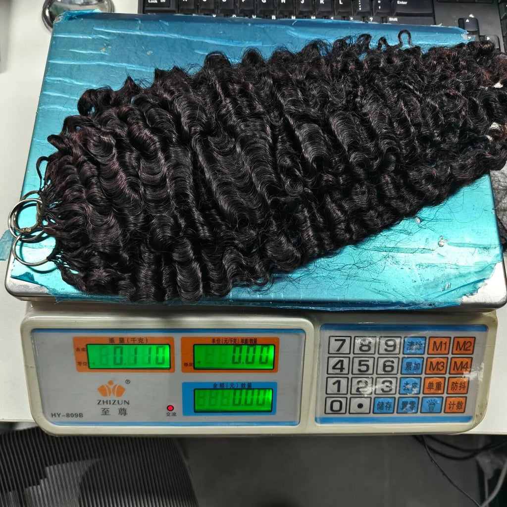 Millionaire Queen 15A Crochet Feather Human Hair Burmese Curly Pre-Separated Crochet Hair Extensions On Sale 100% Human Hair
