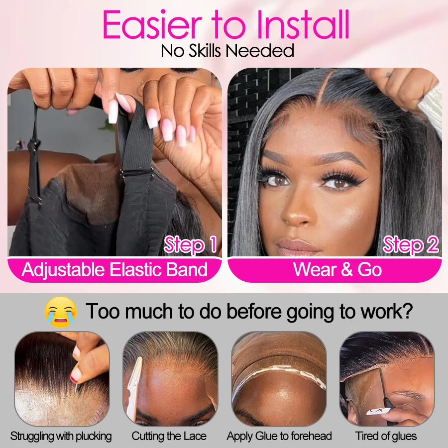 Wow Angel 7x7 HD Lace Closure Wigs 34inch Body Wave Wigs Remy Hair 6x6 HD Lace Closure Human Hair Wigs Pre Plucked Glueless Wigs