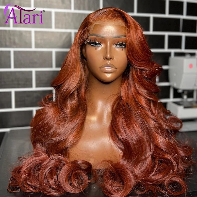 Transparent 13x4 13x6 Lace Frontal Wig Ginger Orange Straight Human Hair Wigs for Women Pre Plucked 5x5 Lace Closure Wig