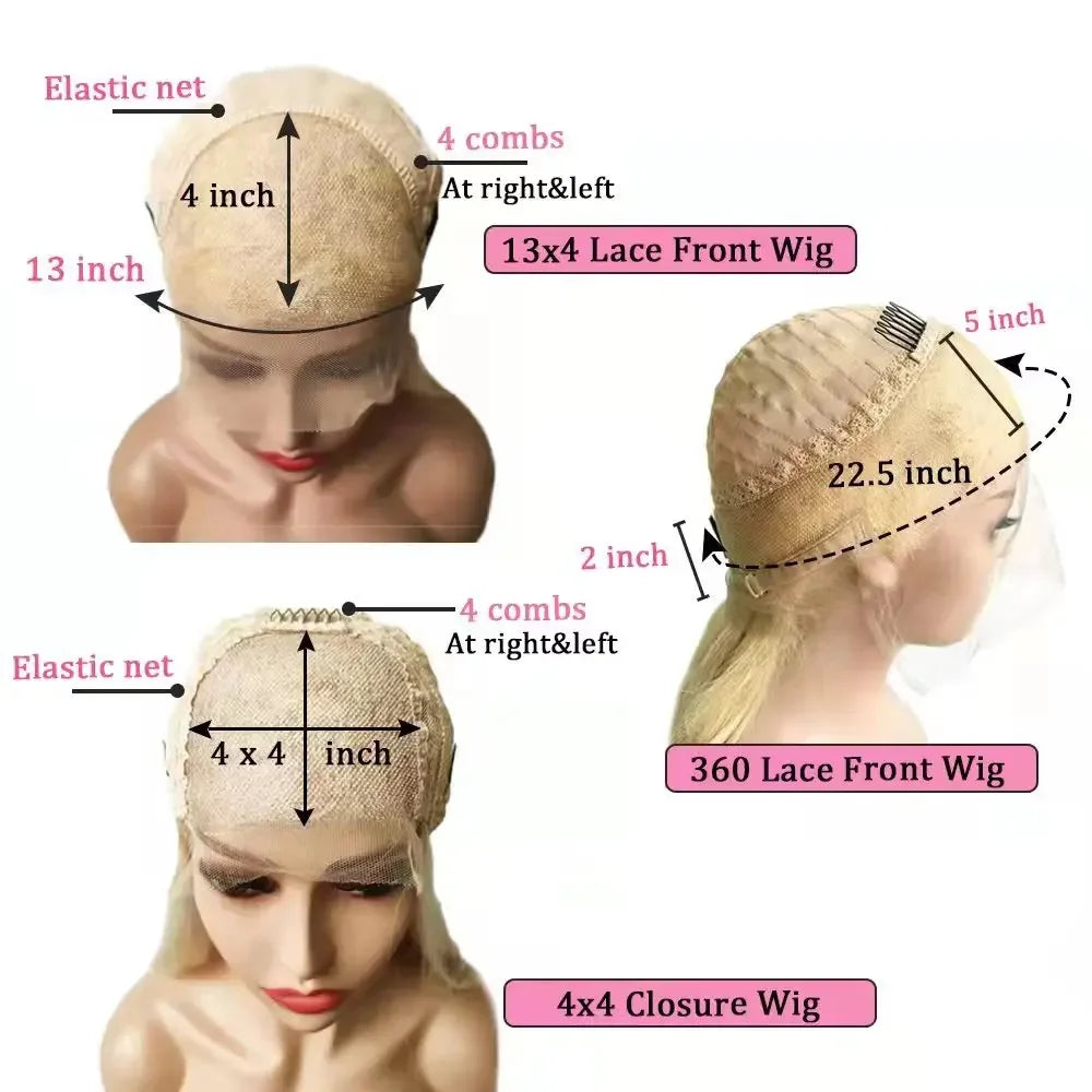 High Quality Human Hair Highlight Ash Blonde 13x6 Lace Frontal Transparent Lace Front Wigs Colored Straight Wigs for White Woman