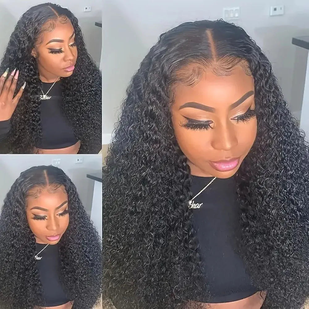 Pre Plucked Natural Color 5x5 13x4 Transparent Lace Front Wig Water Wave Lace Front Wig 200% Density Human Hair Wig