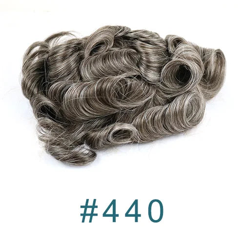 80%Density Old Man 1B80 Blonde Undetectable 0.02mm Ultra Thin Skin Vloop Men's Toupee Natural Hairline Microskin Hair System