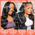 BEEOS 36in 250% Body Wave 13x6 HD Lace Frontal Wig Preplucked 13x4 HD Lace Frontal Human Hair Wigs For Women Melt Skin Brazilian