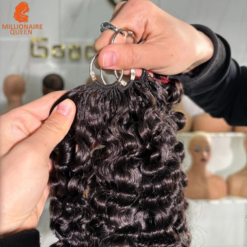Millionaire Queen 15A Crochet Feather Human Hair Burmese Curly Pre-Separated Crochet Hair Extensions On Sale 100% Human Hair