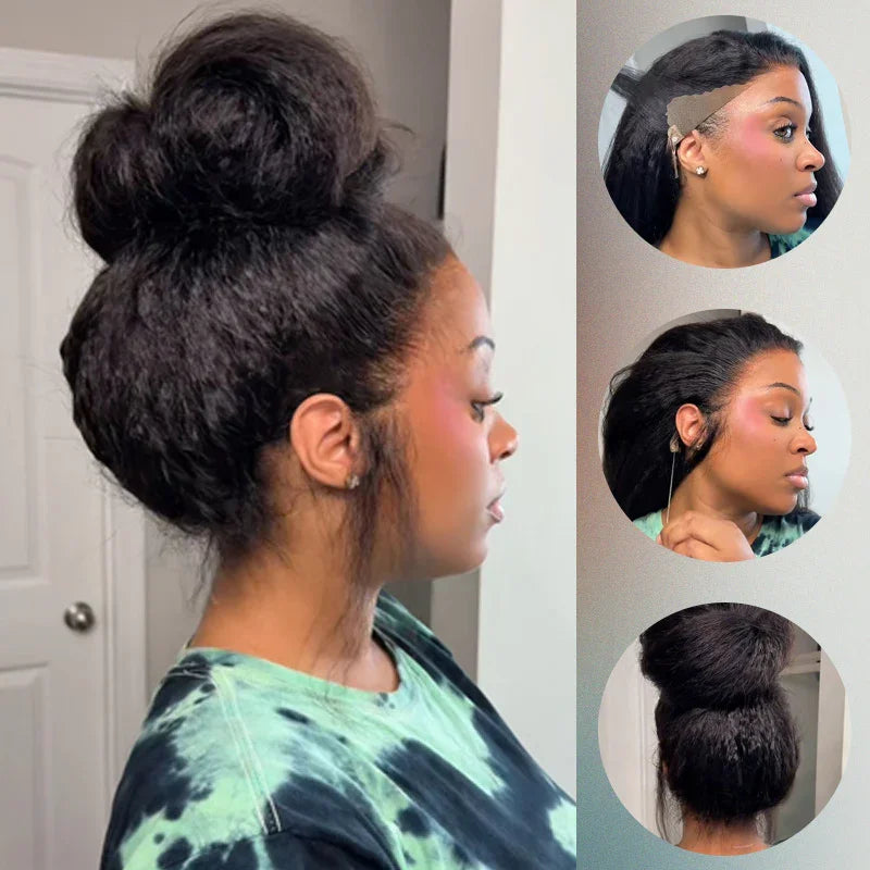 ISEE 360 Kinky Curly Wear Go Glueless Wig With Invisi Draw-strings Pre-Cut Lace Wear Go Wigs Pre-Bleached Knots  Human Hair Wig