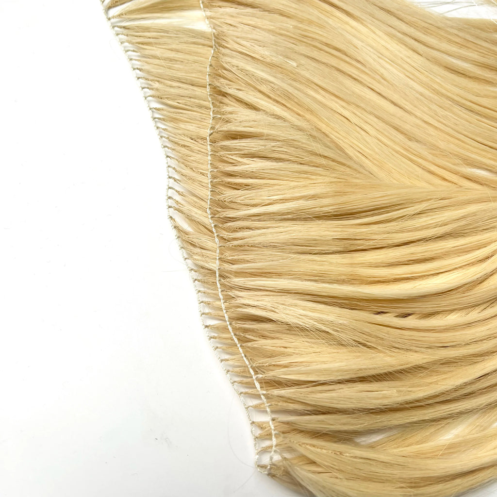 Kiikiigirl Invisible Feather Hair Extensions Feather Weft Hair Bundles Straight Blonde Human  Hair Weft 45cm 100strands