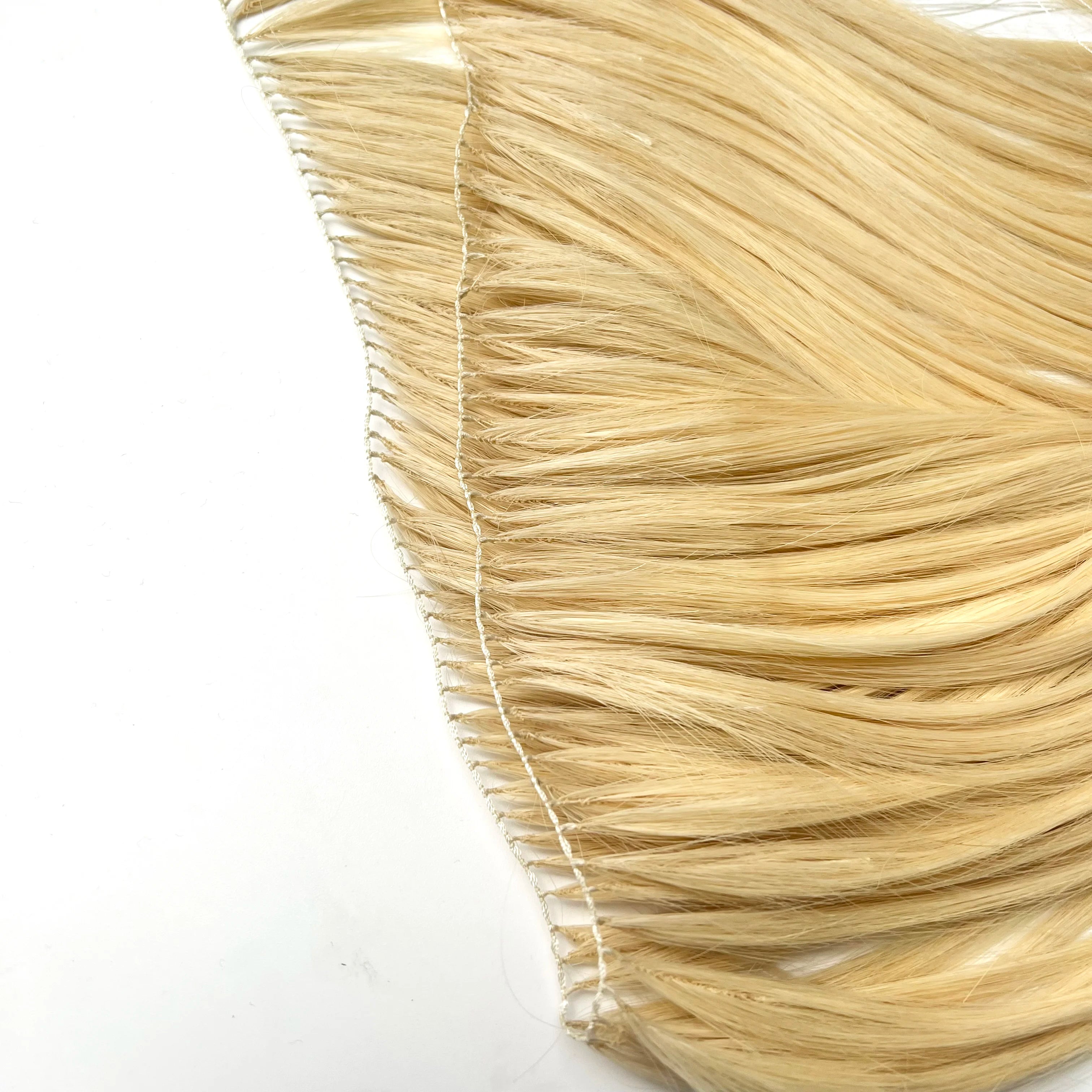 Kiikiigirl Invisible Feather Hair Extensions Feather Weft Hair Bundles Straight Blonde Human  Hair Weft 45cm 100strands