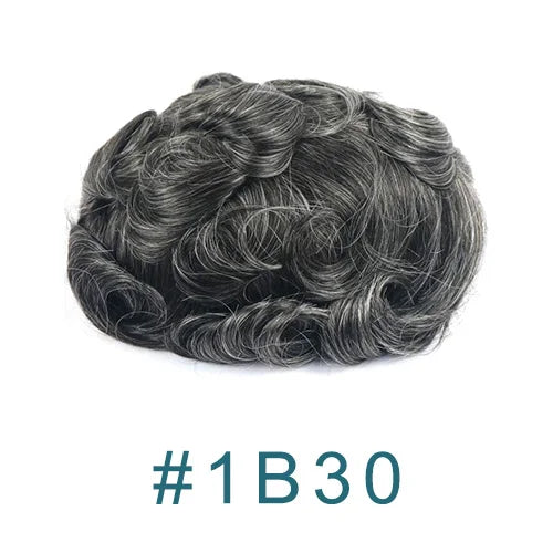 80%Density Old Man 1B80 Blonde Undetectable 0.02mm Ultra Thin Skin Vloop Men's Toupee Natural Hairline Microskin Hair System