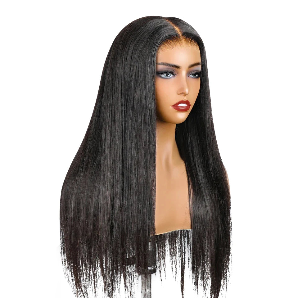 ISEE Hair Glueless Wig Human Hair Ready To Wear Straight Glueless Preplucked Wear And Go Wigs 6X4 HD Lace Front Wigs PreCut Lace