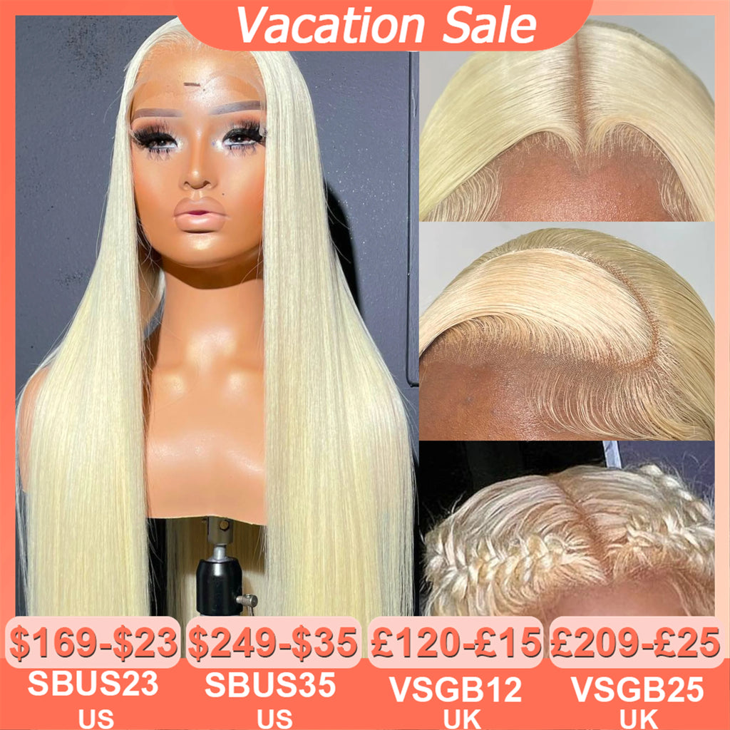 BEEOS 250% 34inch 613 Blonde 13x6 HD Full Lace Frontal Human Hair Wigs Straight Glueless 5x5 HD Lace Closure Wigs PrePlucked