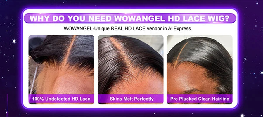 13x6 HD Full Lace Frontal Wigs 250% Invisible HD Lace Front Human Hair Wigs  Straight Melt Skins Pre Plucked Brazilian Hair Wig