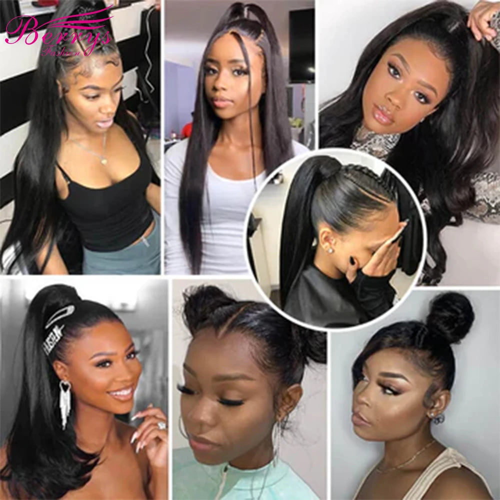 Berrys Straight 13x6 HD Lace Front Human Hair Wigs Pre Plucked 5x5 Lace Closure Wig And 13x4 Lace Frontal VietnameseWig 250%