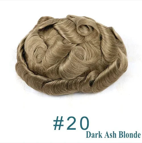 Natural Hairline 0.02mm Super Thin Skin 80-90%Density Invisible Men Toupee Light Brown Grey 1B80 Human Hair Capillary Prosthesis