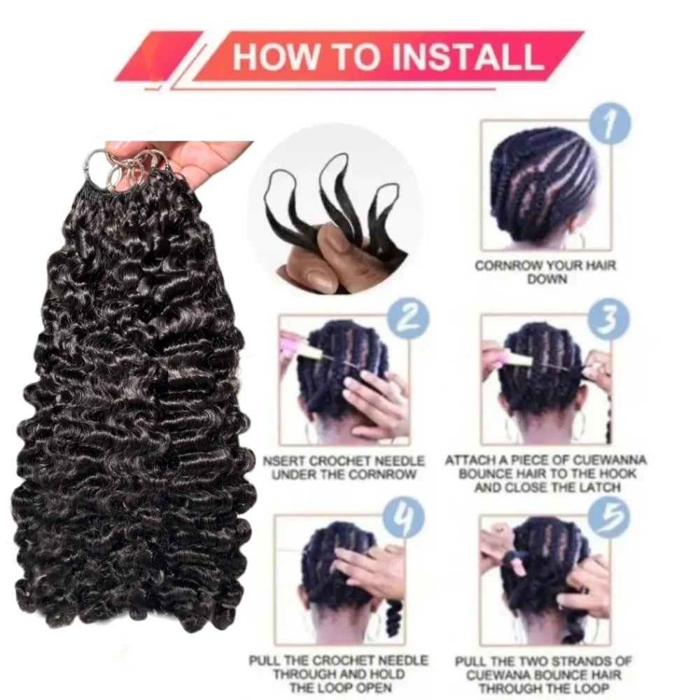 Millionaire Queen 15A Crochet Feather Human Hair Burmese Curly Pre-Separated Crochet Hair Extensions On Sale 100% Human Hair