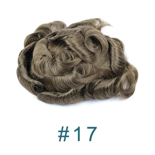 80%Density Old Man 1B80 Blonde Undetectable 0.02mm Ultra Thin Skin Vloop Men's Toupee Natural Hairline Microskin Hair System