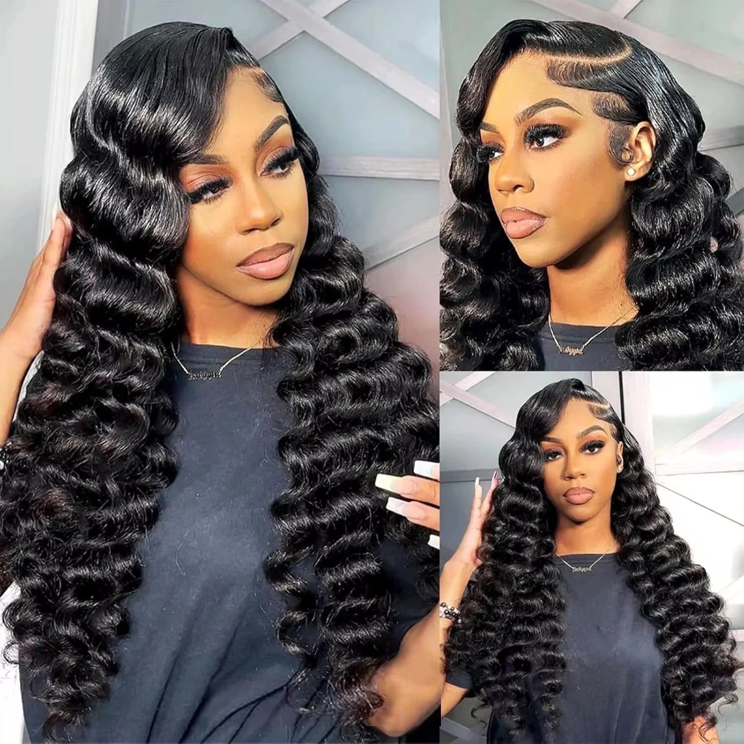 Melodie 40 Inch Loose Wave 13x6 HD Lace Frontal Wig Raw Hair Brazilian Deep Wave Curly Wigs Human Hair Preplucked For Women