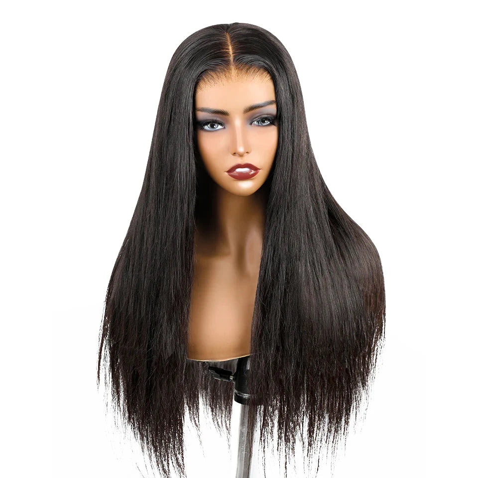 ISEE Hair Glueless Wig Human Hair Ready To Wear Straight Glueless Preplucked Wear And Go Wigs 6X4 HD Lace Front Wigs PreCut Lace