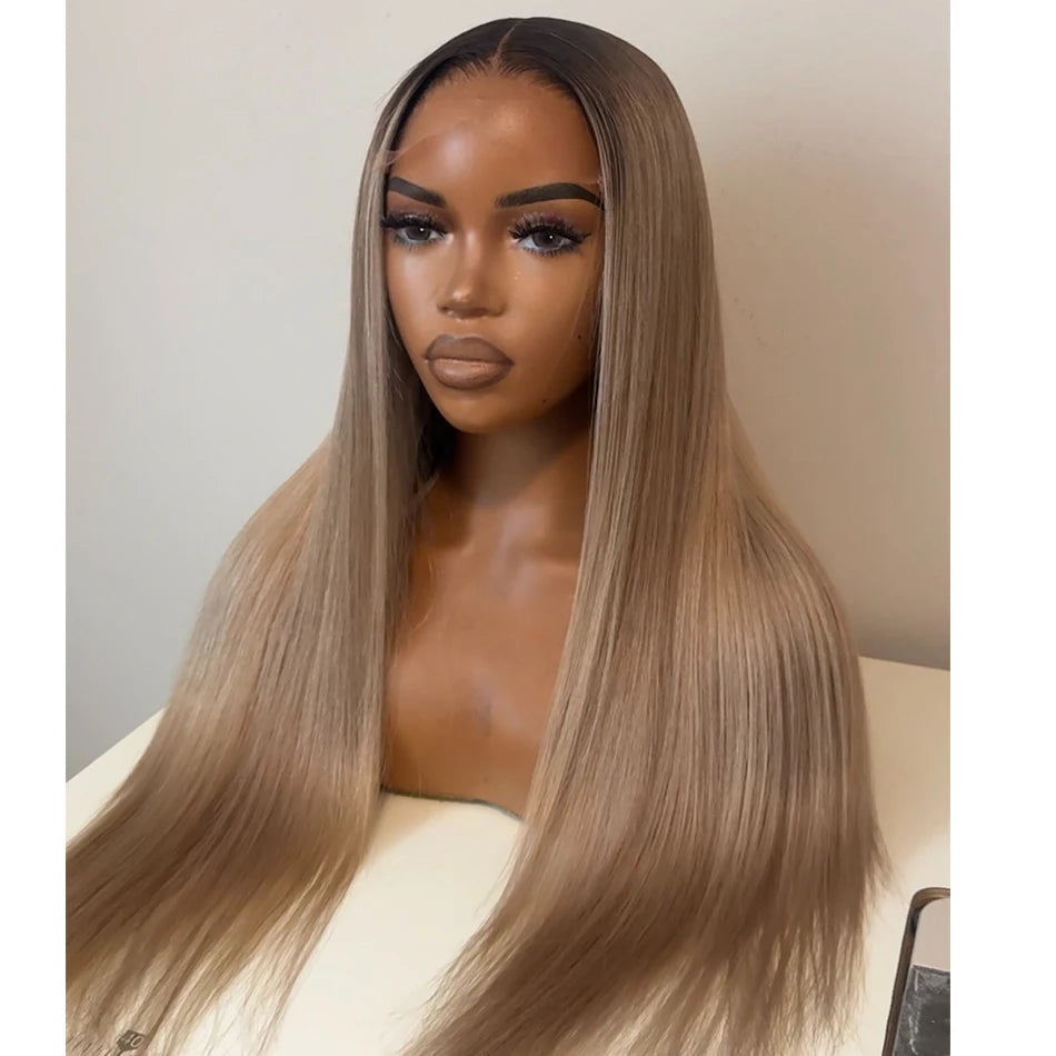 Tuneful Professional Toned Ombre Ash Blonde Mixed Dirty Blonde 13X6 HD Lace Front Human Hair Wigs Glueless Wigs Ready To Wear