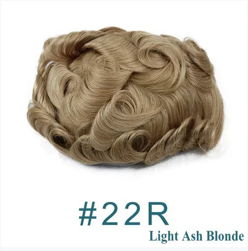 Natural Hairline 0.02mm Super Thin Skin 80-90%Density Invisible Men Toupee Light Brown Grey 1B80 Human Hair Capillary Prosthesis