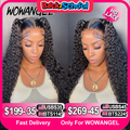 Wow Angel Glueless HD Lace Closure 7x7/6X6/5x5 Closure Water Wave Pre Plucked Natural Hairline Human Hair Curly Wigs For Women