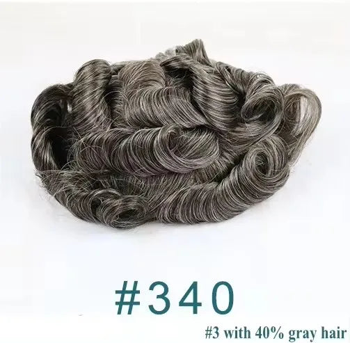 Natural Hairline 0.02mm Super Thin Skin 80-90%Density Invisible Men Toupee Light Brown Grey 1B80 Human Hair Capillary Prosthesis
