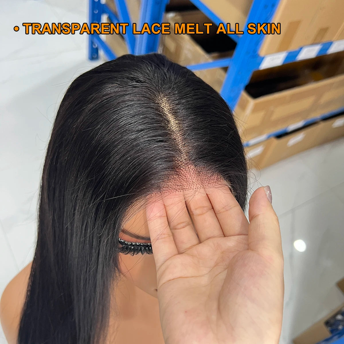 200 Density Silky Straight Glueless Wig 100% Human Hair Ready To Wear 13x4 HD Transparent Lace Closure Wig Pre Plucked