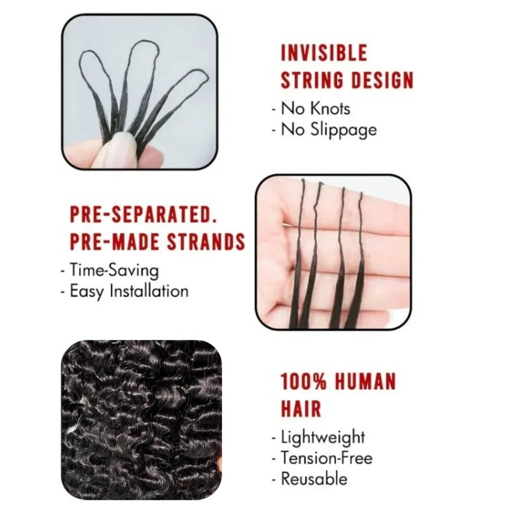 Millionaire Queen 15A Crochet Feather Human Hair Burmese Curly Pre-Separated Crochet Hair Extensions On Sale 100% Human Hair