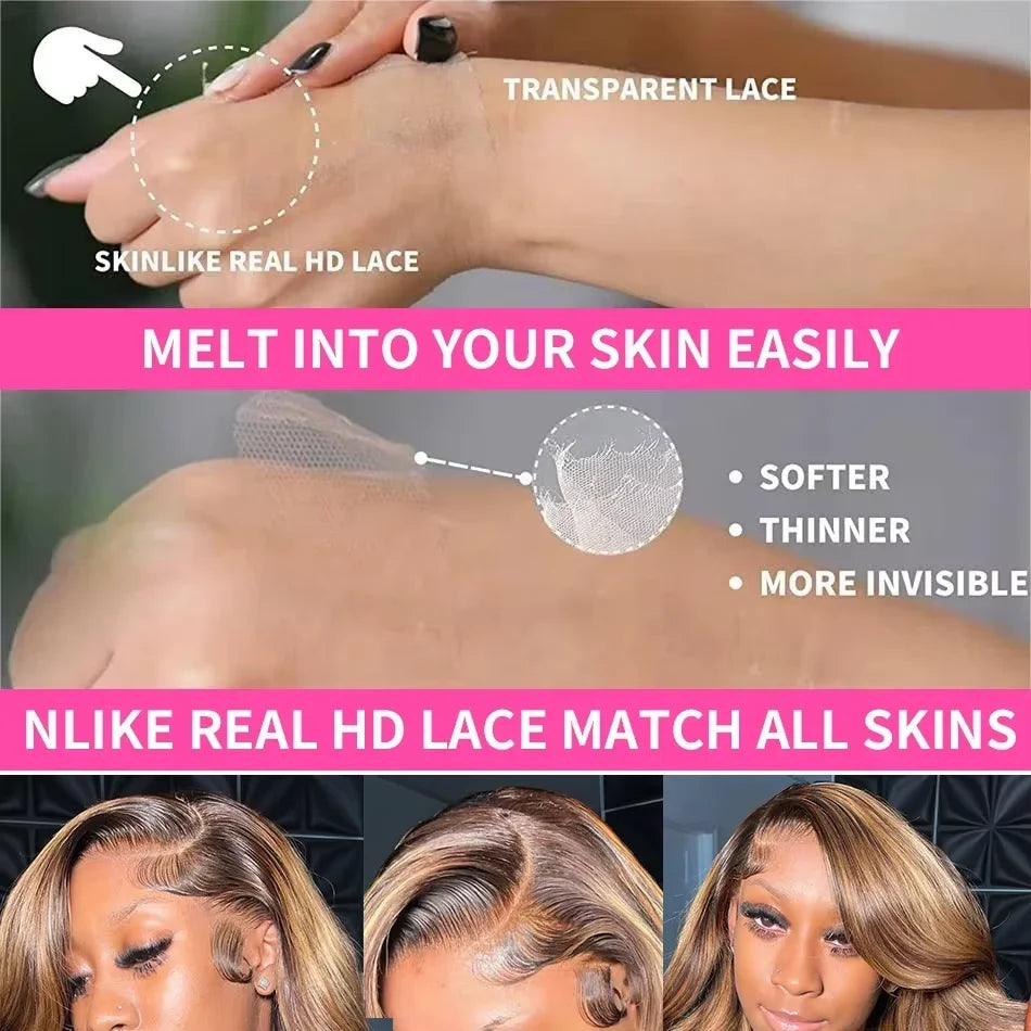 Highlight Wigs Human Hair 13x6 Body Wave Hd Lace Frontal Wig Human Hair Colored 13x4 Lace Front Human Hair Wig Ombre Honey Blond