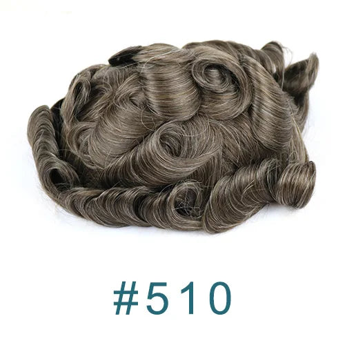 80%Density Old Man 1B80 Blonde Undetectable 0.02mm Ultra Thin Skin Vloop Men's Toupee Natural Hairline Microskin Hair System