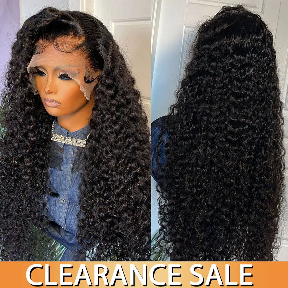 13x4 13x6 Transparent Loose Deep Wave Human Hair Wigs 30 32 34 Inch Deep Curly 4x4 Lace Closure Human Hair Wigs For Women 180%