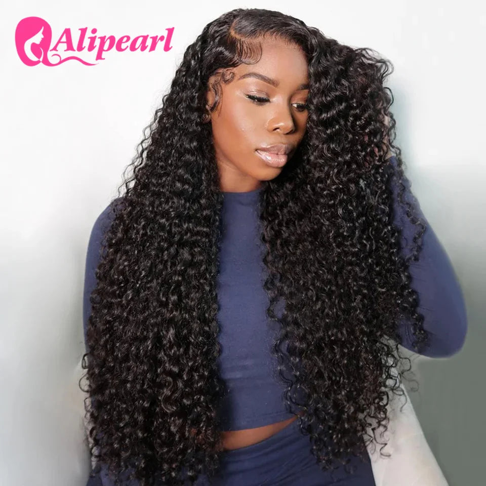 AliPearl Hair Real HD Lace Front Human Hair Wigs Pre Plucked Water Wave 5x5 HD Transparent Lace Wigs Peruvian Hair For Woman