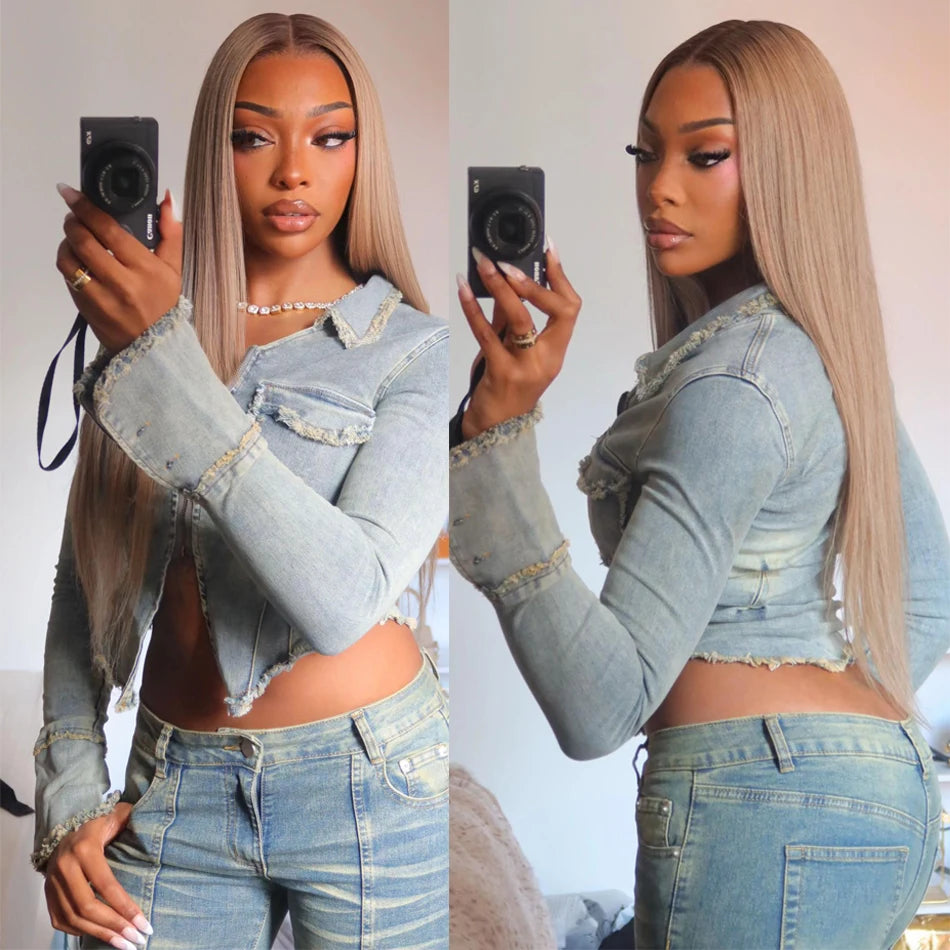 Tuneful Professional Toned Ombre Ash Blonde Mixed Dirty Blonde 13X6 HD Lace Front Human Hair Wigs Glueless Wigs Ready To Wear
